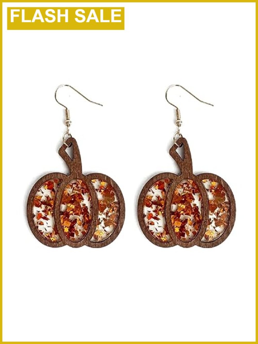 Pumpkin Wooden Dangle Earrings Handmade Leather Fall Drop Women Jewelry